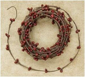 CWI Pip Berry Garland - 18 ft - Artificial Garland for Mantle, Arch, Table, and Entryway - Burgundy