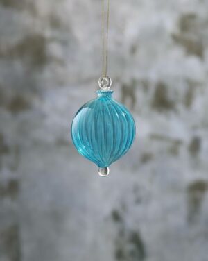 Handmade Turquoise Engraved Glass Christmas Ornaments Customizable Designs Hand Blown Ribbed Ball Xmas Balls for Christmas Tree Decorations Home 2023