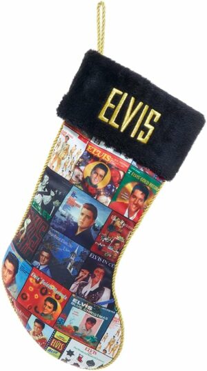 Elvis Presley Kurt Adler 19 Inch Holiday Albums Elvis Stocking, Multicolor