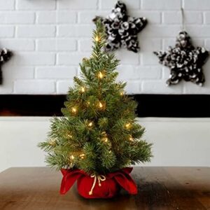 National Tree Company Pre-lit Artificial Mini Christmas Tree | Includes Small Lights and Cloth Bag Base | Majestic Fir - 2 ft - Image 6