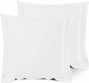Nestl Soft Pillow Shams Set of 2 - Double Brushed Microfiber Pillow Covers - Hotel Style Premium Bed Pillow Cases, with 1.5” Decorative Flange, Euro 26"x26" - White