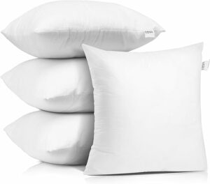 Nestl 28x28 Pillow Inserts - Throw Pillow Insert 28x28, 4 Pack Euro Pillows 28x28, Decorative Euro Pillow Insert 28x28 White, 28 X 28 Pillow Insert, Lumbar Pillow Insert for Bed and Couch