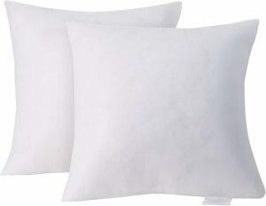 Acanva Decorative Throw Pillow Inserts for Sofa, Bed, Couch and Chair, Square Euro Sham Form Stuffer with Premium Polyester Microfiber, 28"x28" 2 Pack, White 2 Count