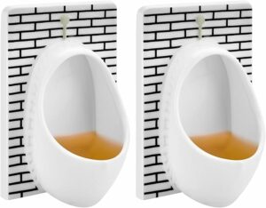 White Elephant Gifts for Adults Urinal Shot Glasses Set of 2 Odd Funny Gifts Gag Gifts for Men Women Christmas Stocking Stuffers Party
