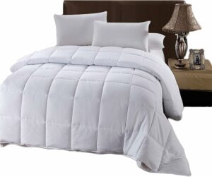 Royal Hotel White Down Alternative King Comforter with Corner Tabs - Hypoallergenic All-Season Plush Hotel Style Comforter, Duvet Insert Oversized King 110x98