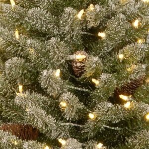 National Tree Company Pre-lit Artificial Mini Christmas Tree | Includes Small White LED Lights and Cloth Bag Base | Snowy Concolor Fir Burlap - 3 ft, Brown/Green - Image 4