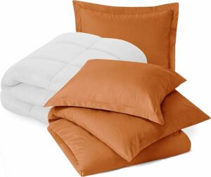 Nestl - Queen Bedding Set with Comforter – Comforter Set for Queen Bed; Queen Duvet Cover Set, Rust Comforter Set – Microfiber Duvet Cover, Comforter, and 2 Pillow Shams