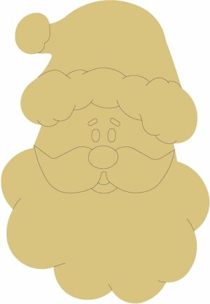 Santa Head Design by Lines Cutout Unfinished Wood Holidays Christmas Door Hanger MDF Shape Canvas Style 4 Art 1 (6")