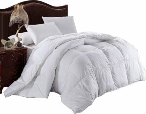 Royal Hotel Down Comforter, Hypoallergenic Down Comforters, Light and Buffy, 100% Cotton Solid Shell, Medium Warmth, Duvet Insert, Full/Queen