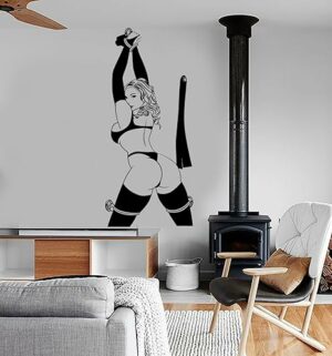 Wall Vinyl Sexy Naked Hot Girl Woman Cool Decal Mural Art and Stick Wall Decals