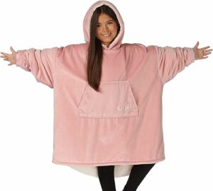 THE COMFY JR | The Original Oversized Microfiber & Sherpa Wearable Blanket for Kids, Seen On Shark Tank, One Size Fits All (Blush)