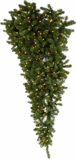 Vickerman 6' American Upside Down Artificial Christmas Half Tree, Clear Dura-Lit® Lights - Faux Upside Down Christmas Tree - Seasonal Indoor Home Decor