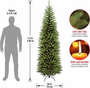 National Tree Company Artificial Slim Christmas Tree, Green, Kingswood Fir, Includes Stand, 7.5 Feet  Home & Kitchen - Image 6