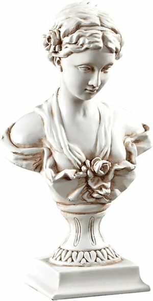 YUEOECOR 11.8" Classic Greek Venus de Milo Bust Statue, Resin Roman Goddess of Love and Beauty Sculpture Figurine for Home Décor, Large Antique
