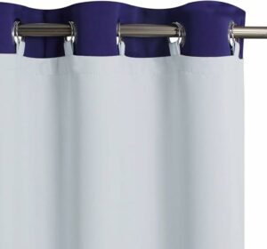 KGORGE Blackout Curtain Liners - Sun Light/Heat Blocking Liner Drapes, Blackout Lined for L 84" Drapes Hang with Rings/Tab (1 Pair, 50" Wide by 80" Length, Grayish White, Free Rings Included)