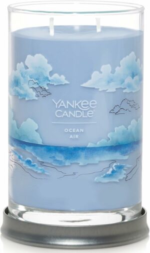 Yankee Candle Ocean Air Scented, Signature 20oz Large Tumbler 2-Wick Candle, Over 60 Hours of Burn Time