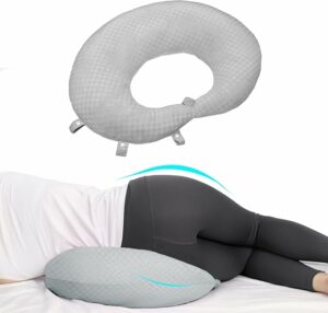 BBL Pillow After Surgery for Butt to Sleep, Brazilian Butt Lift Recovery Post Surgery Pillow for Sitting Sleeping Driving, Donut Pillow for Woman Lumbar Back Cushion Seat (Gray)
