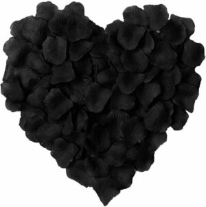 LZXD 1000 Pieces Black Artificial Silk Rose Petals Flower Decoration Wedding Party Color Black