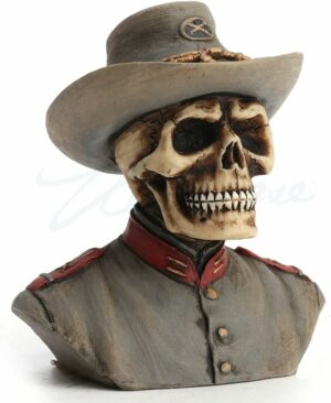 Veronese Design 2 1/2 Inch Civil War Confederate Army Skeleton Half Bust Resin Statue