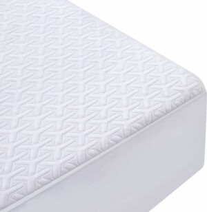MERITLIFE Premium 100% Waterproof Mattress Protector Queen Size Cooling Bed Mattress Pad Cover Soft Breathable All-Round Protection Noiseless Vinyl Free Washable (White,Queen 60"x80")