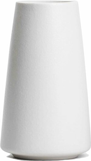 Ceramic Vase - Flower Vase Minimalism Style for Modern Table Shelf Home Decor, Fit for Fireplace Bedroom Kitchen Living Room Centerpieces Office Desk Solid White