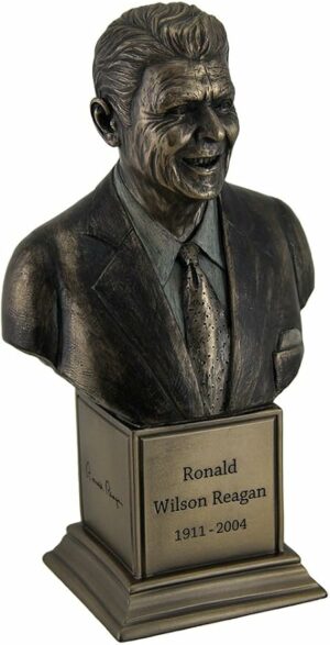 Veronese Design Ronald Wilson Reagan Bronze Finish Statue On Inscribed Plinth