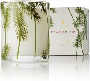 Thymes Frasier Fir Pine Needle Candle - Highly Scented Candles for a Luxury Home Fragrance - Holiday Candles with a Forest Fragrance - Single-Wick Candle (6.5 oz)