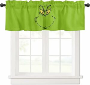 Christmas Valances Curtain Valance Merry Christmas Window Curtain Valances for Kitchen Bathroom Rod Pocket Christmas Ornament Xmas Farmhouse Bathroom Laundry Short Curtains Decoration 54x18in