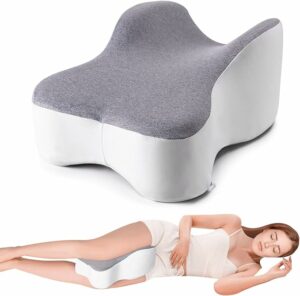 Long Knee Pillow for Side Sleeper Fully Support Thighs and Knees for Sciatica, Back, HIPS, Knees, Joints Pain Relief - Leg Pillow for Side Sleeping Between Legs Aligns Spine- Large,Gray