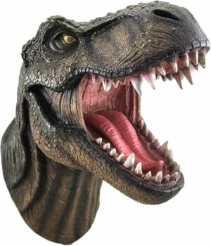 DWK Tyrannosaurus Rex Head Bust Large Sculpture | Dinosaur Trophy Head Animal Heads Wall Decor | Taxidermy Mounts and Wall Mounted Animal Head - 15L