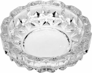 Deli Green Apple Crystal Heavy Glass Ashtray for Indoor and Outdoor Decorative (Round)