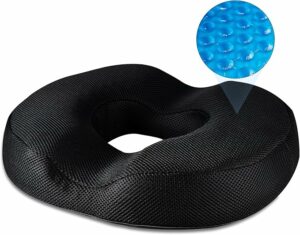 Donut Pillow for Tailbone Pain XL Cool Gel Hemorrhoid Pillow Donut Cushion Doughnut Pillow for Tailbone Hemorrhoids Postpartum Pregnancy Donut Seat Cushion Women Men Hemmoroid Cushion Memory Foam