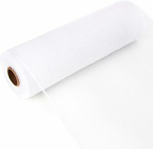 Ribbli White Mesh Ribbon for Wreath,10 inch x 30 feet(10Yard), Christmas Ribbon for Wreath Swags and Christmas Tree Decoration (Non-Metallic)