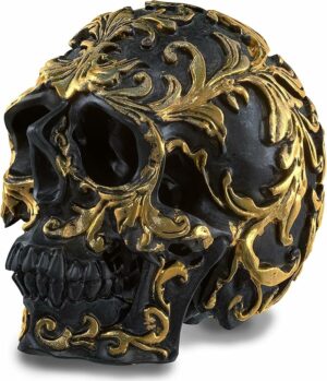 READAEER Small Size Human Skull Resin Statue Head Sculptures Skull Collectible Figurines