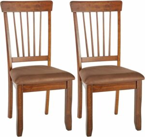 Signature Design by Ashley Berringer 18" Rustic Dining Chair with Cushions, 2 Count, Brown