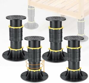 4 PCS Bed Support Legs, 8.66-14.17in Adjustable Bed Legs Replacement, Bed Frame Support Legs, Bed Slats Support Leg Bed Support Reinforcement Parts Bed Frame Center Support