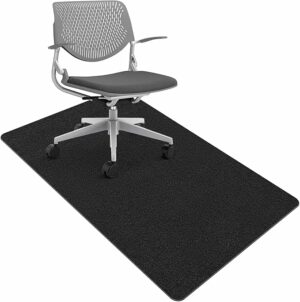 HomeMall Office Chair Mat for Hardwood and Tile Floor, Computer Chair Mat, Non-Slip Floor Protector Rug Carpet, Non-Curve, Under Desk Mat for Rolling Chair, Black(48"x36")
