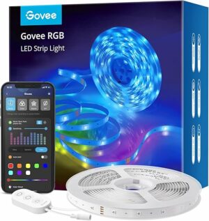 Govee Smart LED Strip Lights, 16.4ft WiFi LED Strip Lighting Work with Alexa and Google Assistant, 16 Million Colors with App Control and Music Sync LED Lights for Bedroom, Valentine's Day Decorations