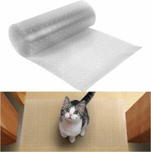 8.2Ft(L) Carpet Protector for Pets - Anti-Slip Cat Carpet Protector, Scratch Resistant Pets Scratch Stopper, Easy to Cut Floor Runner Under Doorway to Prevent Tearing