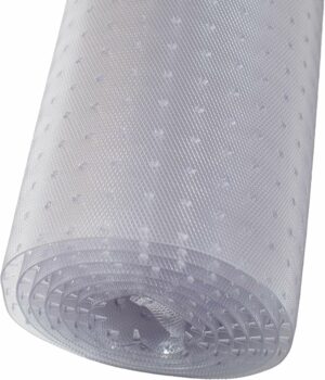 Resilia Industrial Deep Pile Carpet Runner - Crosshatch Pattern Non Slip Carpet & Rug Protector Mat, Waterproof Clear Plastic Vinyl Floor Covering, 24 Inches Wide x 6 Feet Long